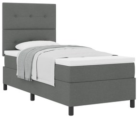 vidaXL Κρεβάτι Box Spring με Στρώμα Σκοτεινό Γκρι 80x200 cm Ύφασμα