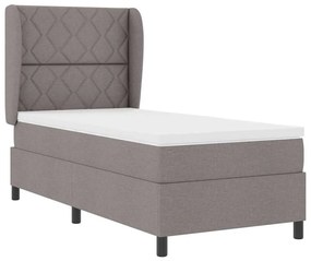 vidaXL Κρεβάτι με ελατήρια με στρώμα Taupe 100 x 200 cm ύφασμα