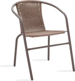 Τραπεζαρία Ensure-Obbi σετ 5τεμ pakoworld μέταλλο-pe καφέ