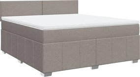 vidaXL Κρεβάτι Boxspring με Στρώμα Taupe 180x200 εκ. Υφασμάτινο