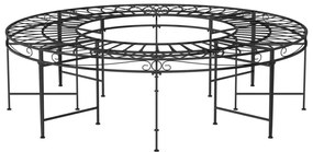 Παγκάκι Δέντρου Κυκλικό Μαύρο Ø160 εκ. Ατσάλινο - Μαύρο