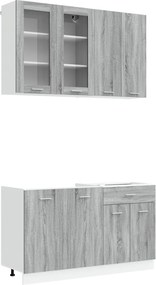 vidaXL Μονάδα κουζίνας LYON 4 pcs Γκρι Sonoma Επεξεργασμένο Ξύλο