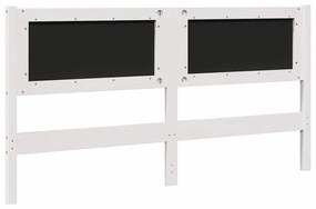 vidaXL Ταπετσαρισμένο κεφαλάρι Λευκό 160 cm Στερεά ξυλεία πεύκου