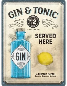 Μεταλλική πινακίδα Gin & Tonic - Served Here