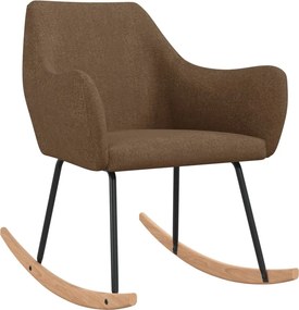 vidaXL Κουνιστή Πολυθρόνα Καφέ Υφασμάτινη