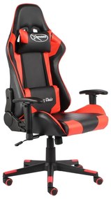 Καρέκλα Gaming Περιστρεφόμενη Κόκκινη PVC - Κόκκινο