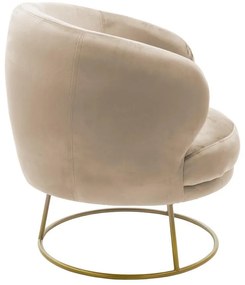 Πολυθρόνα Rony βελούδο μπεζ-χρυσό 78x75x82εκ 78x75x82 εκ.