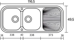 Sanitec Classic 300 (116×50) - Γρανιτένιος νεροχύτης - Granite GREY