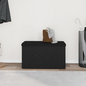 vidaXL Παγκάκι Αποθήκευσης Μαύρο Δρυς 80x40x45 εκ. Μηχανικά Κατασκευασμένο Ξύλο