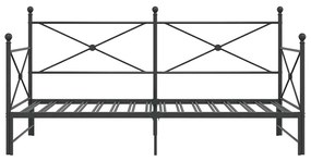 Κρεβάτι ημέρας με καρότσα χωρίς στρώμα Μαύρο 100x190 cm Ατσάλι - Μαύρο