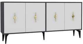 Μπουφές Figora 475OLV2360 180x35x82,6cm Anthracite-White Μοριοσανίδα, Μελαμίνη