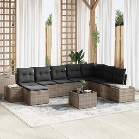 vidaXL Σετ Καναπέ Κήπου 9 pcs 319 x 209 x 85 εκ. Πολυ ράταν