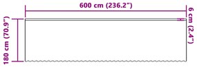 vidaXL Κουρτίνα Δαντέλας με κουρτίνες Floral Λευκό 600 x 180 εκ Πολυεστέρας