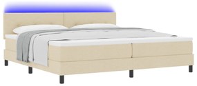 vidaXL Κρεβάτι με Στρώμα & LED Κεραμιδί 200x200 εκ. Υφασμάτινο
