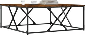 vidaXL Τραπεζάκι Σαλονιού Καπνιστή Δρυς 100x100x40 εκ Επεξεργασμ. Ξύλο