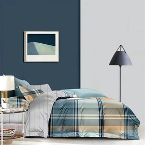 Σεντόνια Έμμα (Σετ 4τμχ) Petrol Viopros Queen Size 230x260cm 100% Βαμβακοσατέν