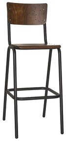 Σκαμπό Μπαρ School/S 02-00-0852 55x44x114cm Anthracite-Walnut