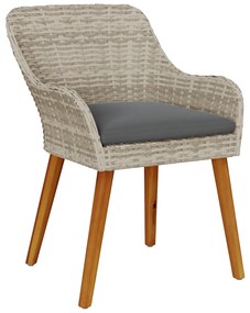 vidaXL Σετ τραπεζαρίας 9 pcs Ανοιχτό γκρι 190 x 80 x 74 εκ