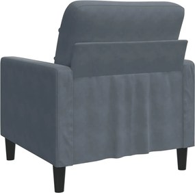 vidaXL Πολυθρόνα Σκούρο Γκρι 60 εκ. Βελούδινη