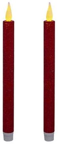 Κερί Κηροπηγίου Με Μπαταρία Led (Σετ 2Τμχ) 07.162679A 28cm Red Πλαστικό
