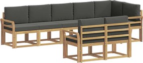 vidaXL Σειρά Καναπέ Εξωτερικού 8 pcs Άσπρο και Ανθρακί Πολυεστέρας