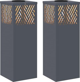 vidaXL Ηλιακό LED Φως Δρόμου 2 pcs Θερμό λευκό 18 x 18 x 50 εκ.