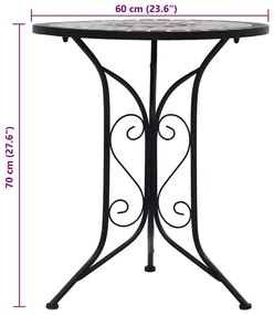 vidaXL Τραπέζι Bistro «Μωσαϊκό» Γκρι 60 εκ. Κεραμικό