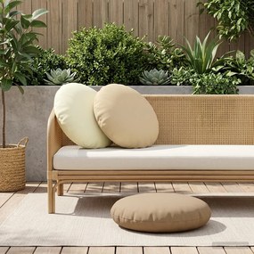 vidaXL Κάλυμμα Μαξιλαριού 2 pcs HEERLEN Μπεζ Ø 60 cm Πολυεστέρας