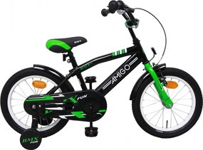BMX Fun 16 Inch 28 cm Boys Coaster Brake Green/Matte black