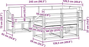 vidaXL Σειρά Καναπέ Εξωτερικού 7 pcs Λευκό και Κρεμ Πολυεστέρας