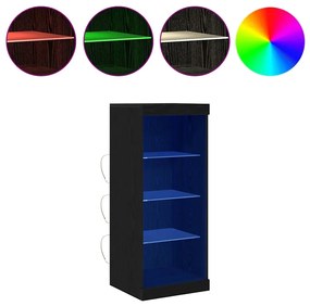 vidaXL Πλαϊνό γραφείο Μαύρη δρυς 41 x 37 x 100 εκ Επεξεργασμένο ξύλο