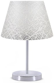 Φωτιστικό επιτραπέζιο Jules Megapap ύφασμα Pvc χρώμα λευκό/ασημί 22x17x37εκ.