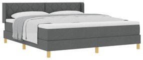 vidaXL Κρεβάτι Box Spring σε σκούρο γκρι με στρώμα, 180 x 200 εκ., ύφασμα.