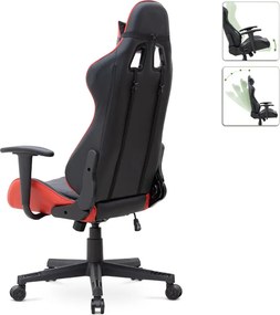 Καρέκλα γραφείου Gaming Alonso Megapap από τεχνόδερμα χρώμα κόκκινο - μαύρο 67x70x125/135 εκ.