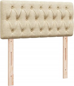 vidaXL Κρεβάτι Boxspring με Στρώμα Κρεμ 80 x 200 εκ. Υφασμάτινο