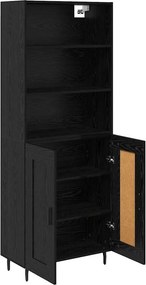 vidaXL Highboard 2 pcs Μαύρη Οξυά 69,5 x 34 x 180 εκ.