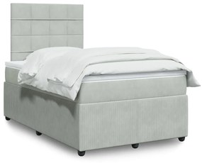 ΚΡΕΒΑΤΙ BOXSPRING ΜΕ ΣΤΡΩΜΑ ΑΝΟΙΧΤΟ ΓΚΡΙ 120X200 ΕΚ. ΒΕΛΟΥΔΙΝΟ 3292310