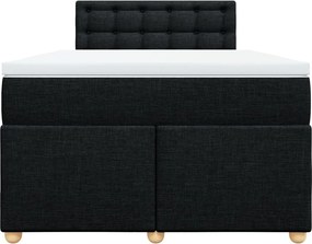 vidaXL Κρεβάτι Boxspring με Στρώμα Μαύρο 120x200 εκ. Υφασμάτινο