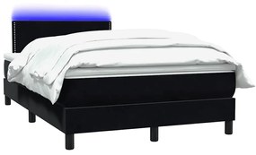 vidaXL Κρεβάτι Boxspring με Στρώμα Μαύρο 1120x210 εκ. Βελούδινο