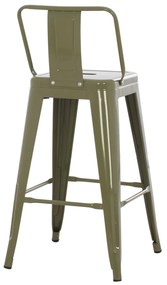 Σκαμπό μπαρ μεσαίου ύψους μεταλλικό Melita-Pro dark olive green 43x43x88Υ εκ.