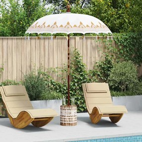 vidaXL Μπαλινέζικη ομπρέλα με βάση Κρεμ 185 x 185 x 260 εκ Βαμβάκι