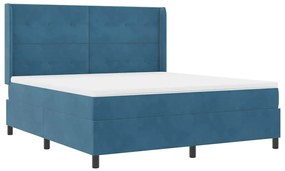 vidaXL Κρεβάτι Box Spring LED με Στρώμα Μπλε 180 x 200 cm Βελούδο