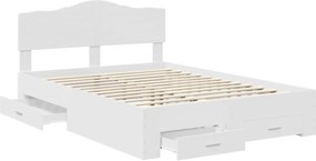 vidaXL Σκελετός Κρεβατιού Λευκό 160 x 200 cm Επεξεργασμένο ξύλο