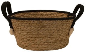 Καλάθι Ψάθινο 00.06.61137 Φ35x18cm Natural-Black Mat