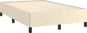 vidaXL Πλαίσιο Κρεβατιού χωρίς στρώμα Κρεμ 120x190 εκ.Συνθ. Δέρμα