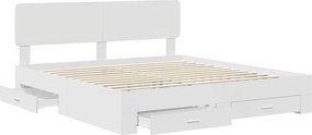 vidaXL Σκελετός Κρεβατιού Λευκό 180 x 200 cm Επεξεργασμένο Ξύλο