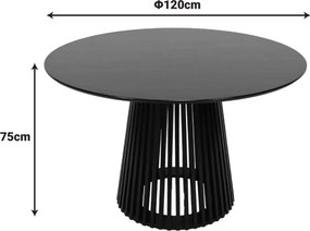 Τραπέζι Domonic pakoworld mdf σε μαύρη απόχρωση Φ120x75εκ