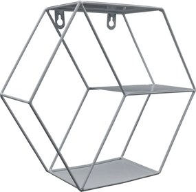 Μεταλλικό Ράφι Τοίχου Άσπρο Εξάγωνο 29x10x26cm