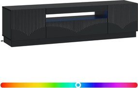 vidaXL Ντουλάπα LED Τηλεόρασης Μαύρο Επεξεργασμένο Ξύλο