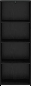 vidaXL Highboard Μαύρη Δρυς 45 x 41 x 124 εκ. Επεξεργασμένο Ξύλο
